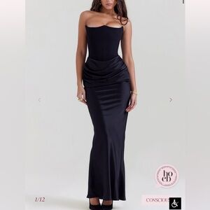 House of CB Persephone Black Strapless Corset Dress